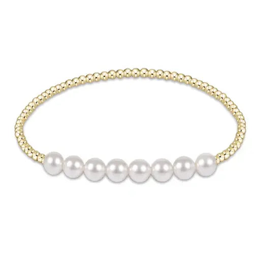 Classic Bliss Bead Gold Bead + Pearl Bracelet | 2.5mm + 5mm