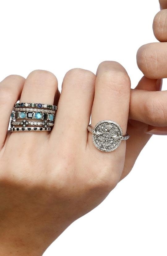 Grey Diamond Stack Band Ring
