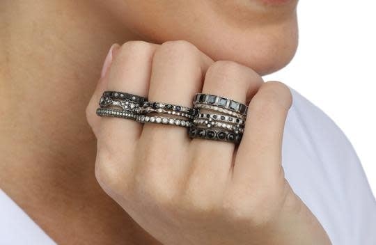 Grey Diamond Stack Band Ring