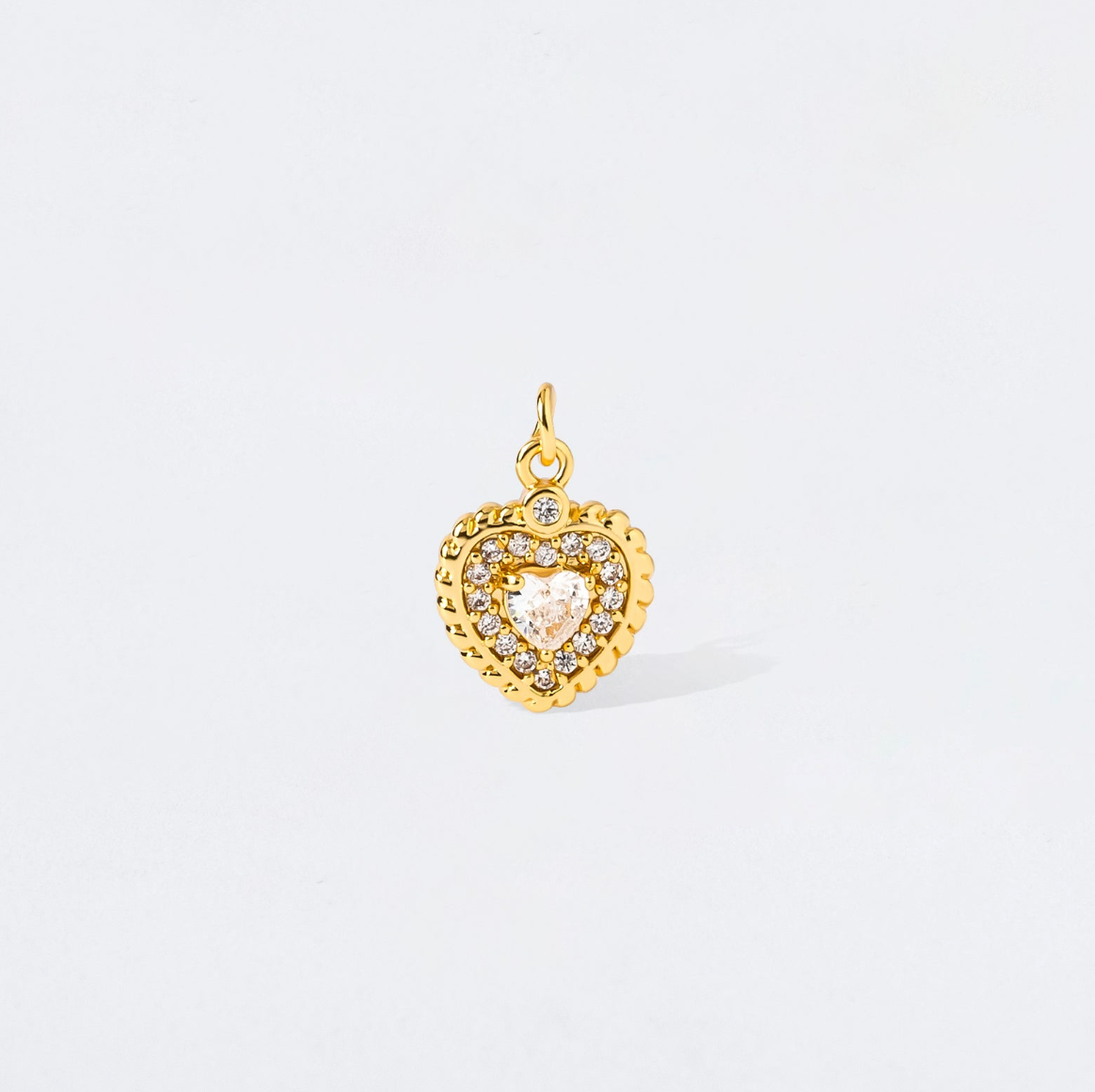 Crystal Double Heart Charm Pendant