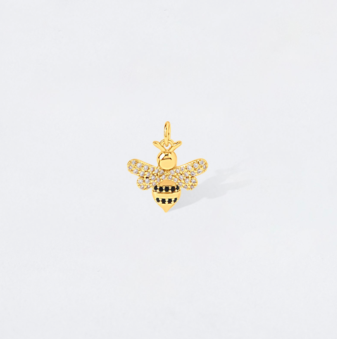 Crystal Encrusted Bumble Bee Charm Pendant