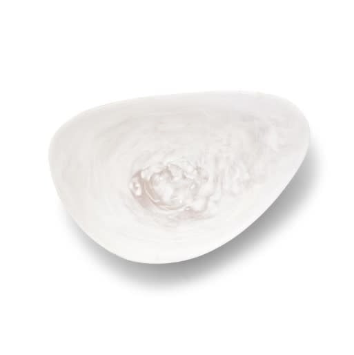 Archipelago White Cloud Marbleized Organic Shaped Bowl Large