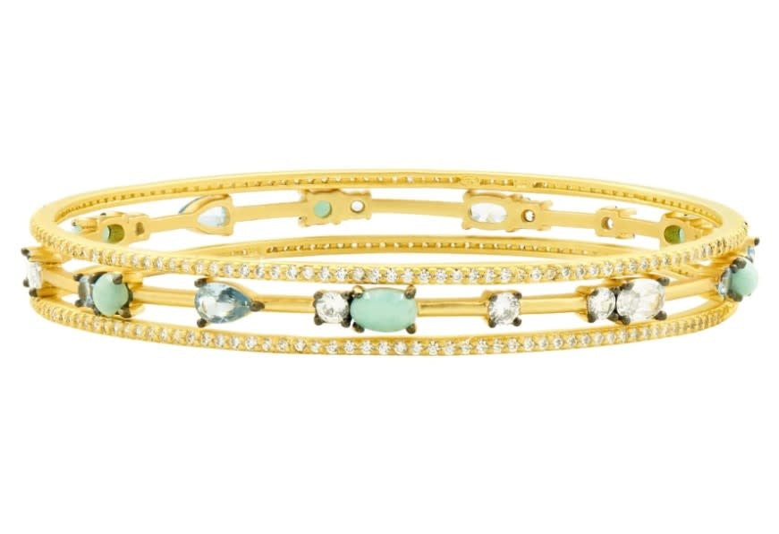 Touch of Turquoise 3 Stack Slide on Bangle