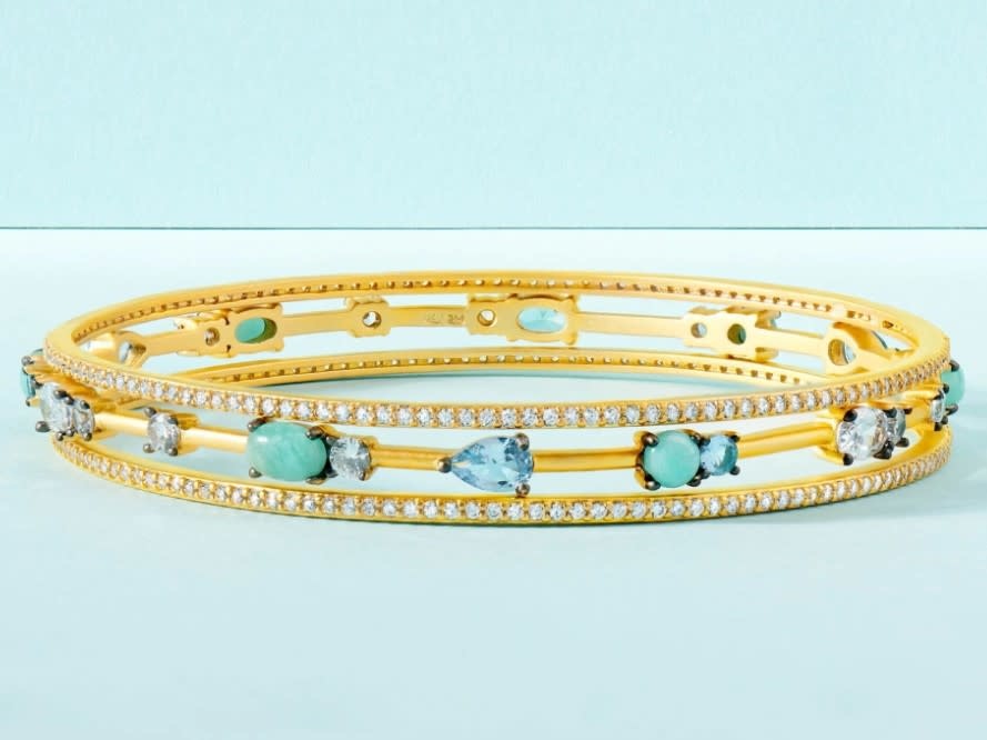 Touch of Turquoise 3 Stack Slide on Bangle