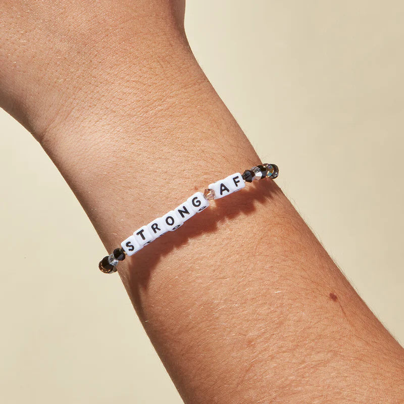 Strong AF Black Ice Beaded Stretch Bracelet