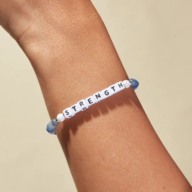 Strength Bluestone Beaded Stretch Bracelet