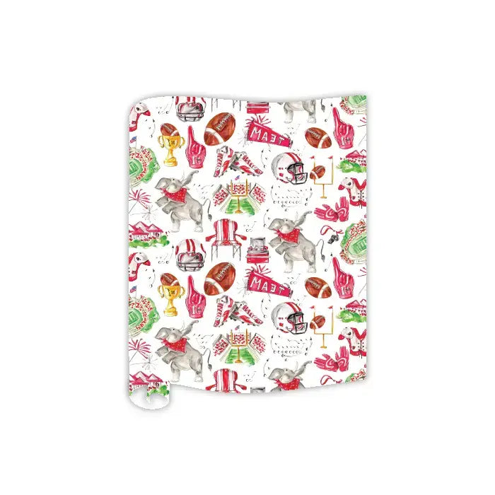 Handpainted Table Runner | Alabama Elephant