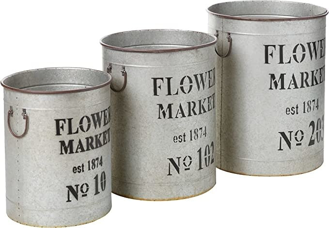 Flower Market Metal Bucket | Large 23in