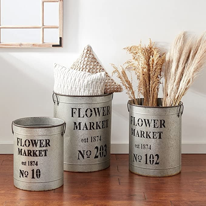 Flower Market Metal Bucket | Large 23in