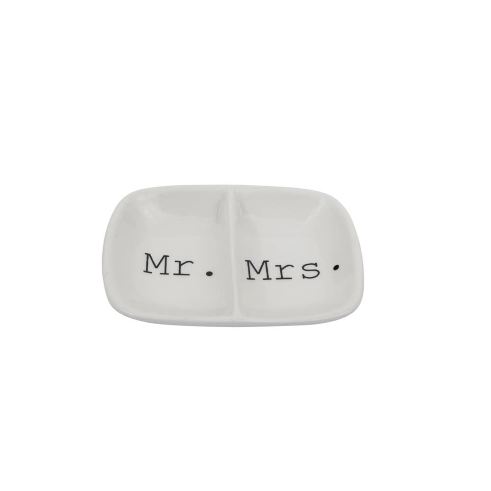 Mr + Mrs Ring Dish | 3in White