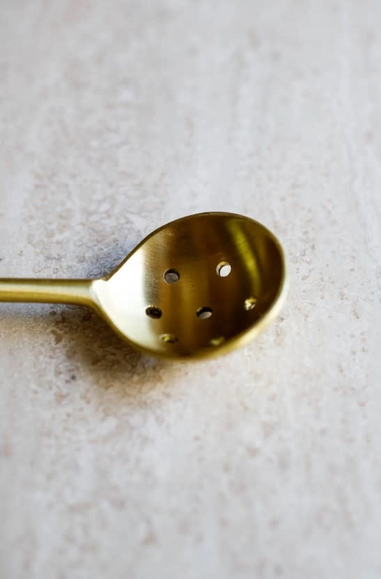Olive Stainless Steel Spoon | Antique Brass Finish 8in