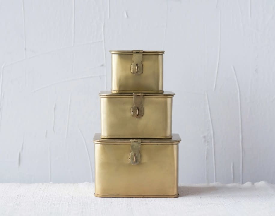 Large Brass Finish Box