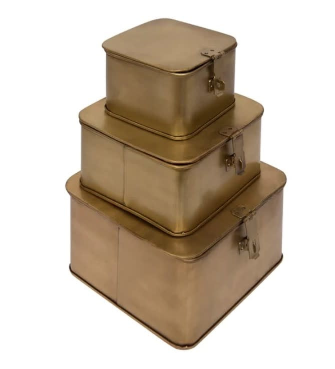 Large Brass Finish Box