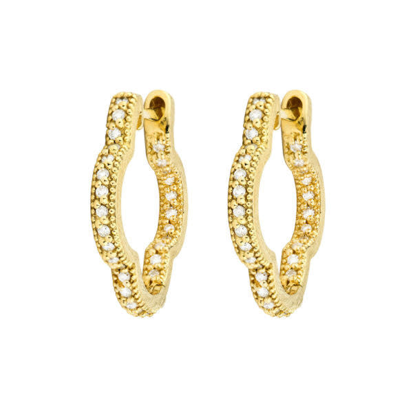Delicate Small Clover Hoop Earrings
