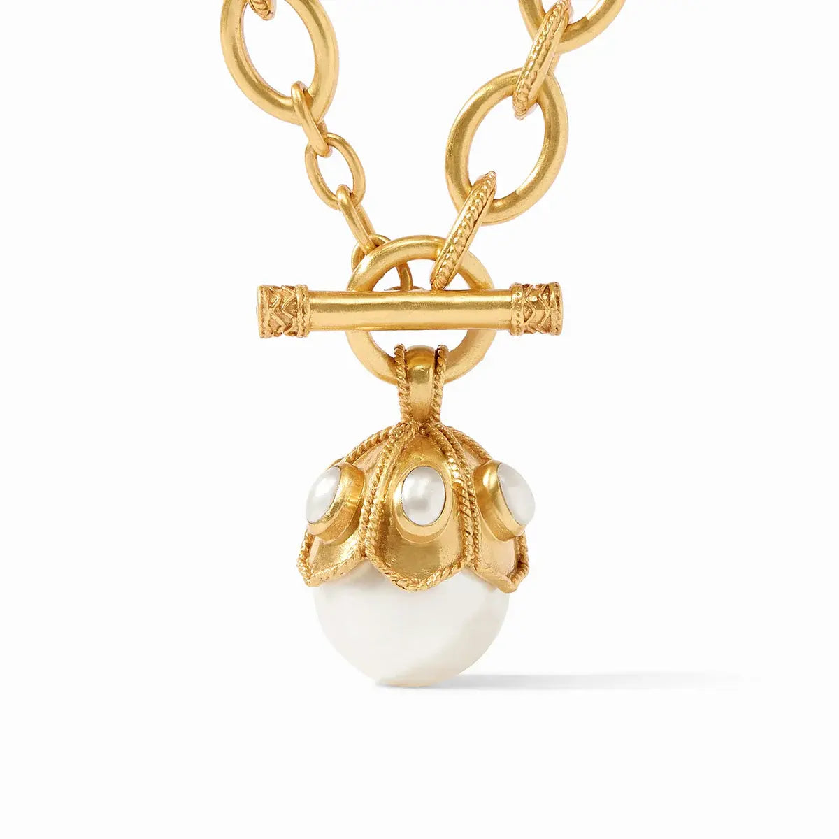 Delphine Pearl Statement Gold Necklace | 19in
