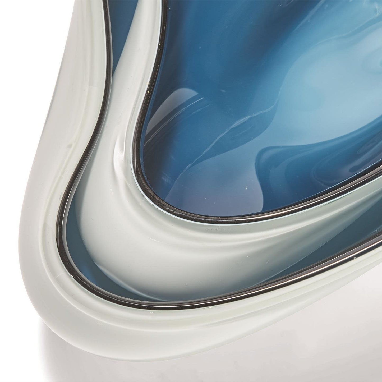 White and Midnight Blue Free Form Bowl Small