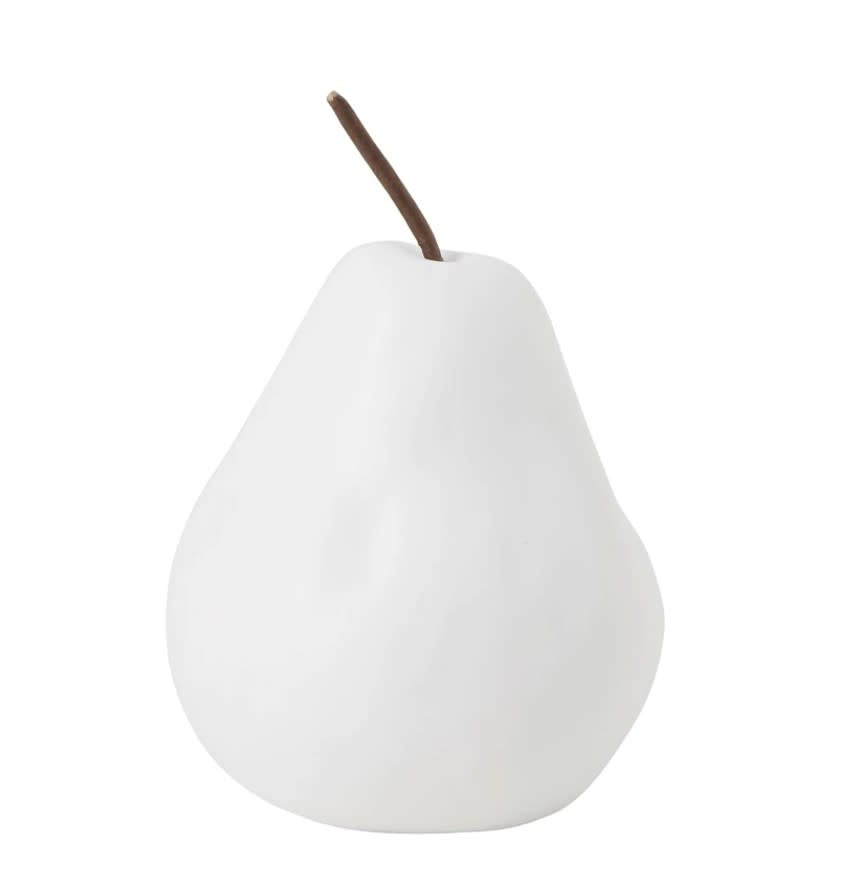 Matte White Stoneware Pear