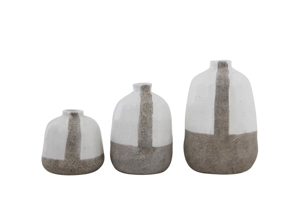 Terracotta Grey & White Vase