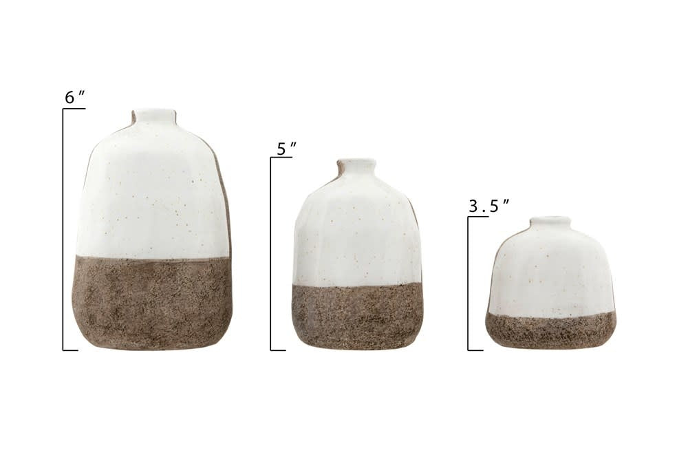 Terracotta Grey & White Vase