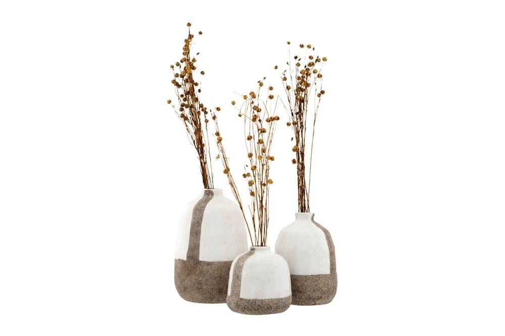 Terracotta Grey & White Vase