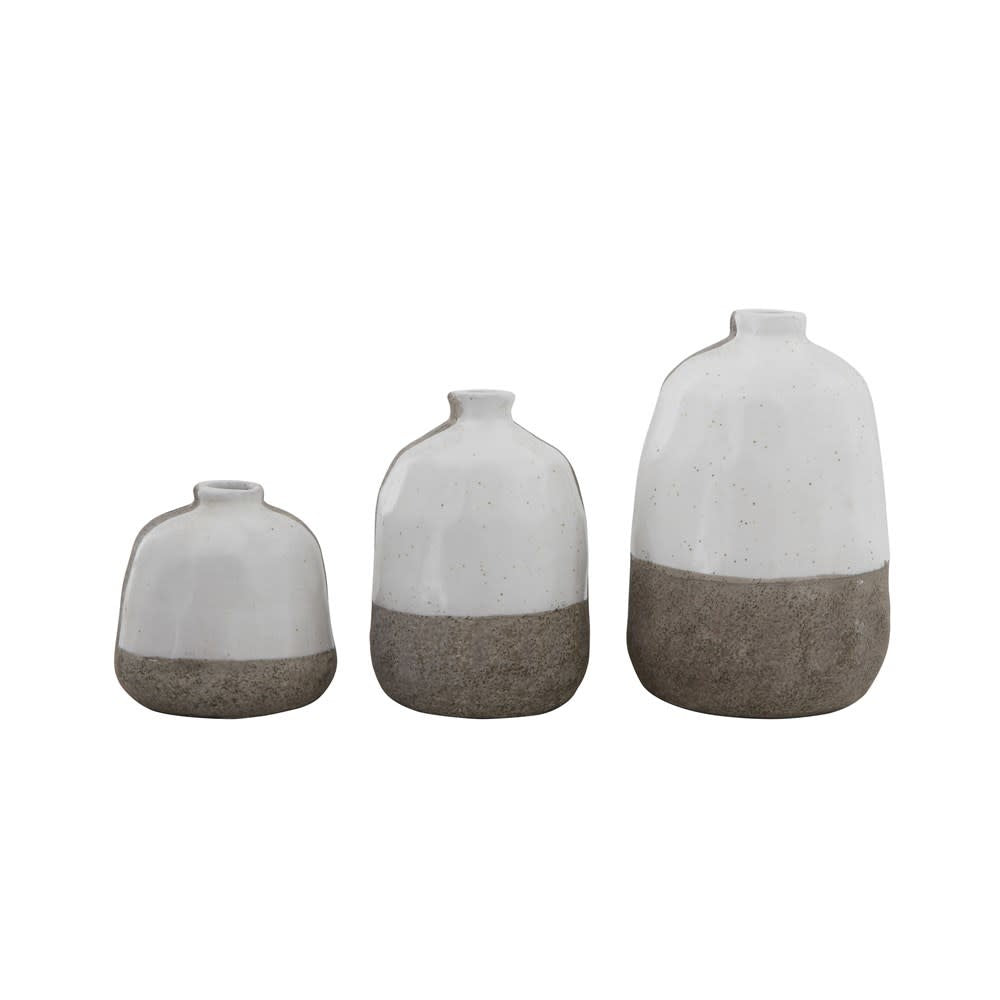 Terracotta Grey & White Vase