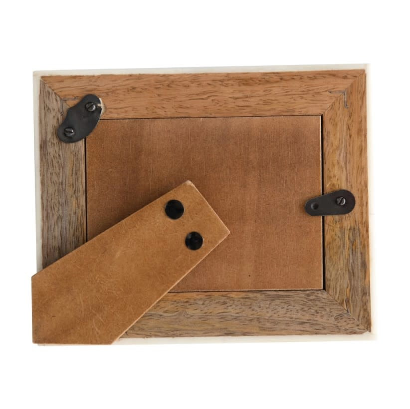 Hand-Carved Mango Wood Photo Frame - Holds 3x4