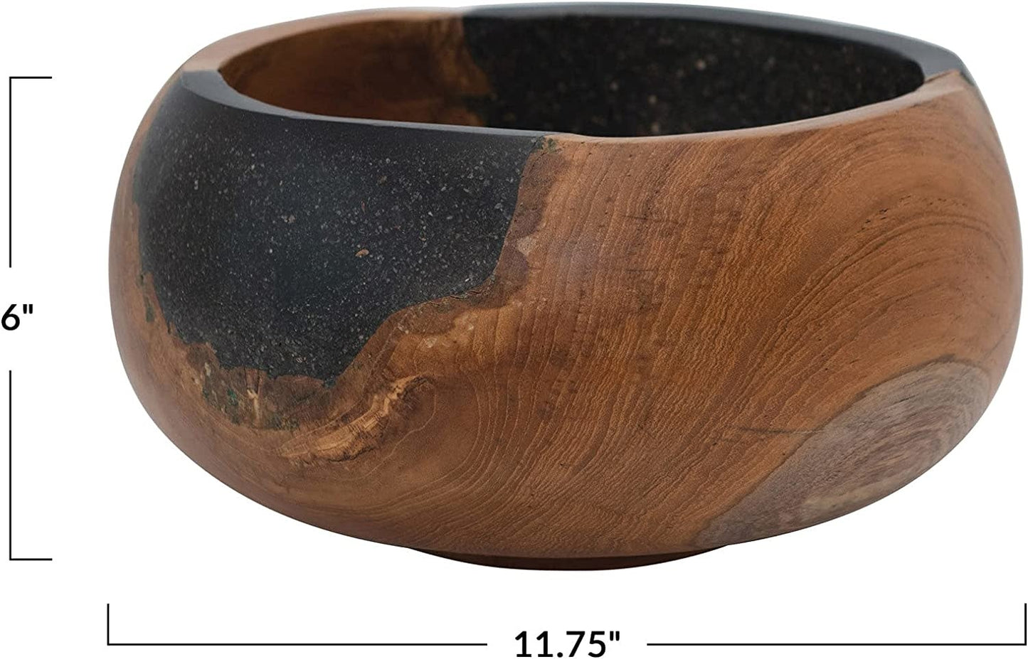 Handmade Teakwood & Resin Bowl