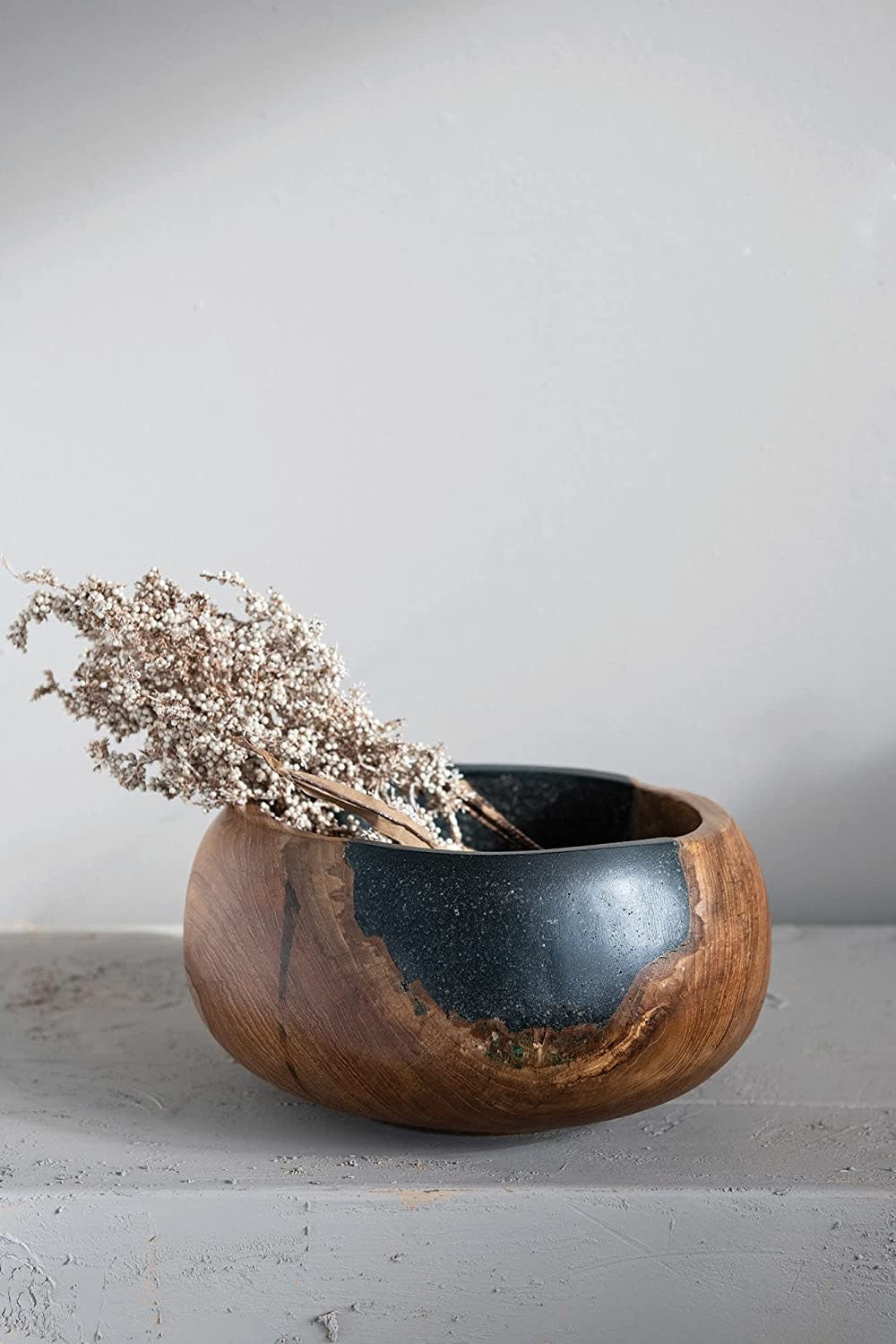 Handmade Teakwood & Resin Bowl
