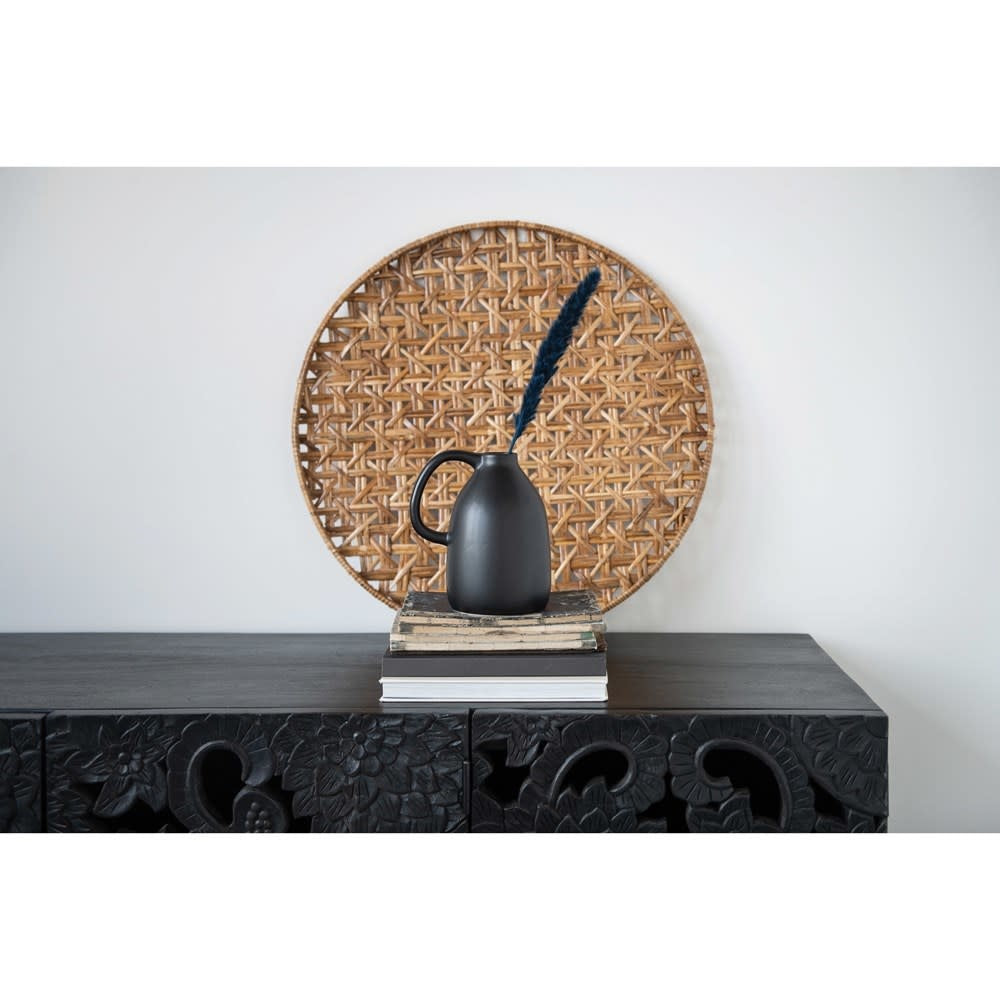 26" Round Rattan Tray