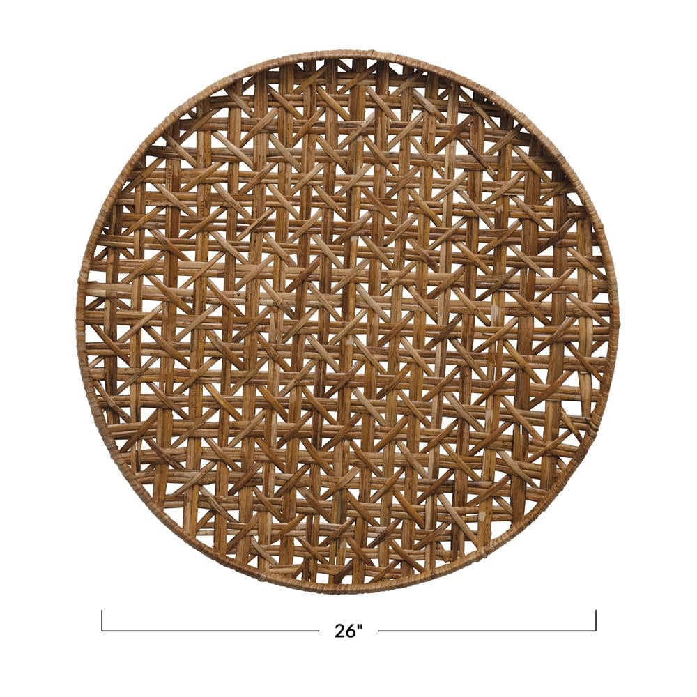 26" Round Rattan Tray