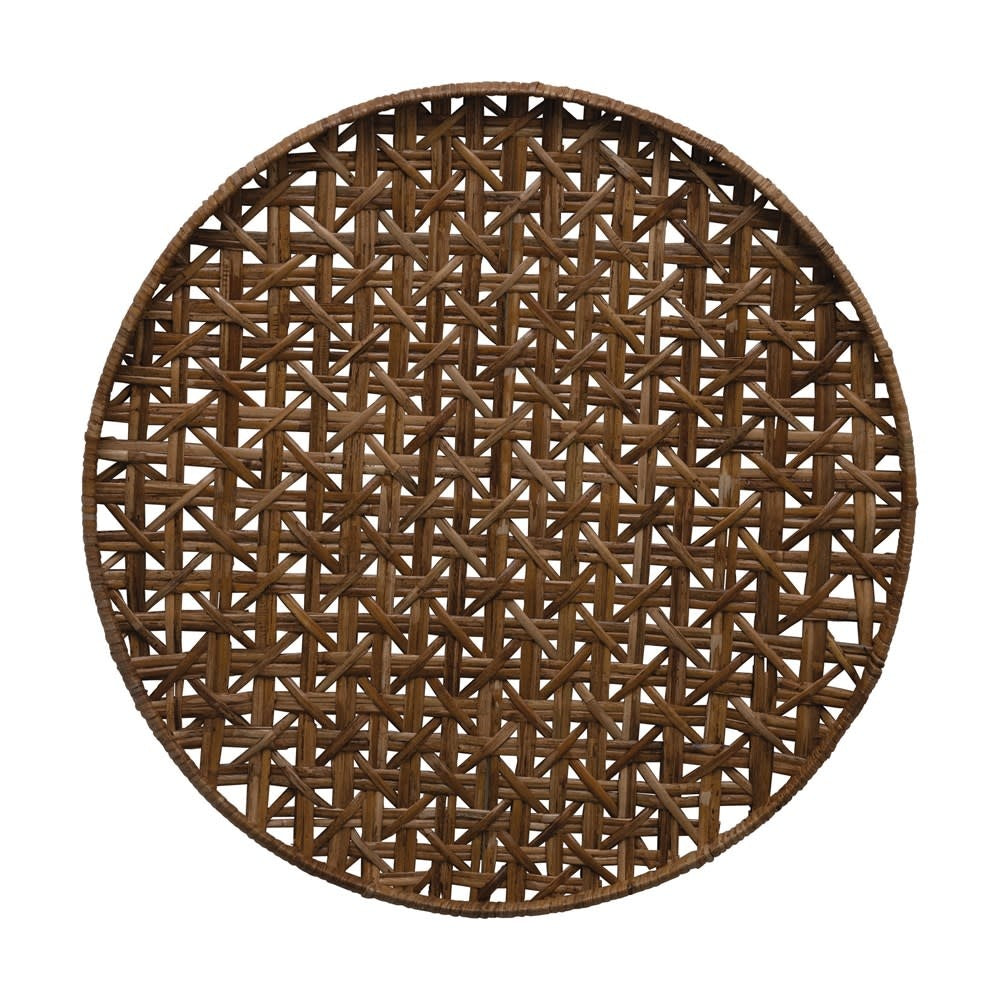 26" Round Rattan Tray