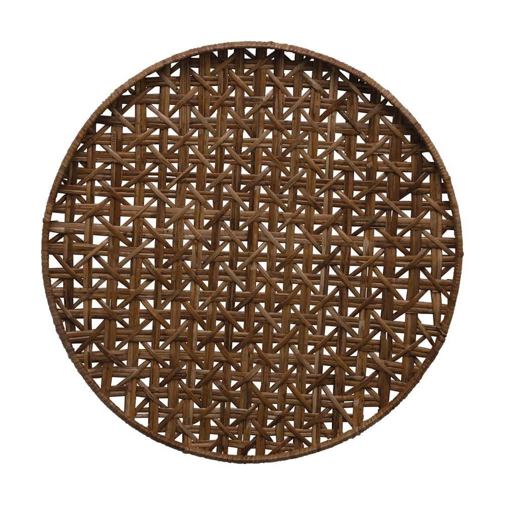 26" Round Rattan Tray