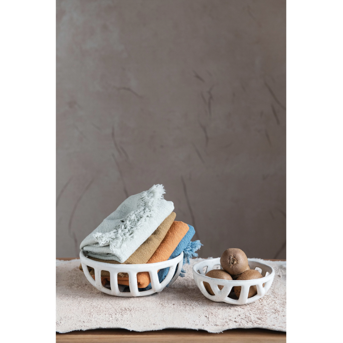 Stoneware Basket Bowl Small