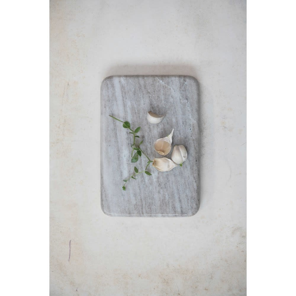 10x7" Rectangle Marble Gray Cheese Board