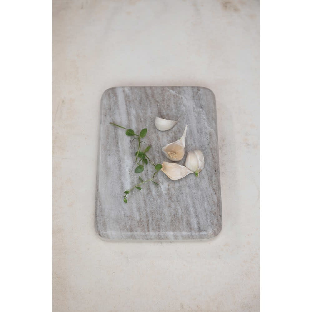 10x7" Rectangle Marble Gray Cheese Board