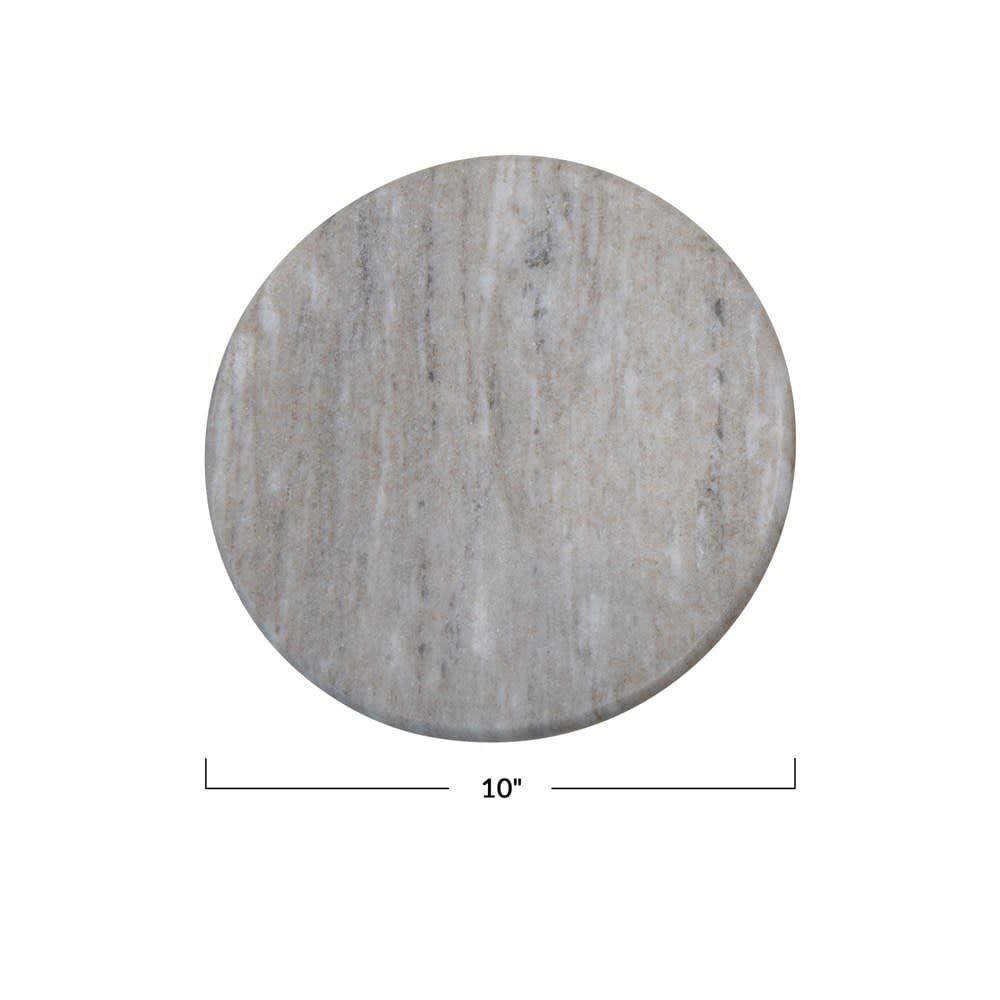 10" Gray Round Marble Cutting Board
