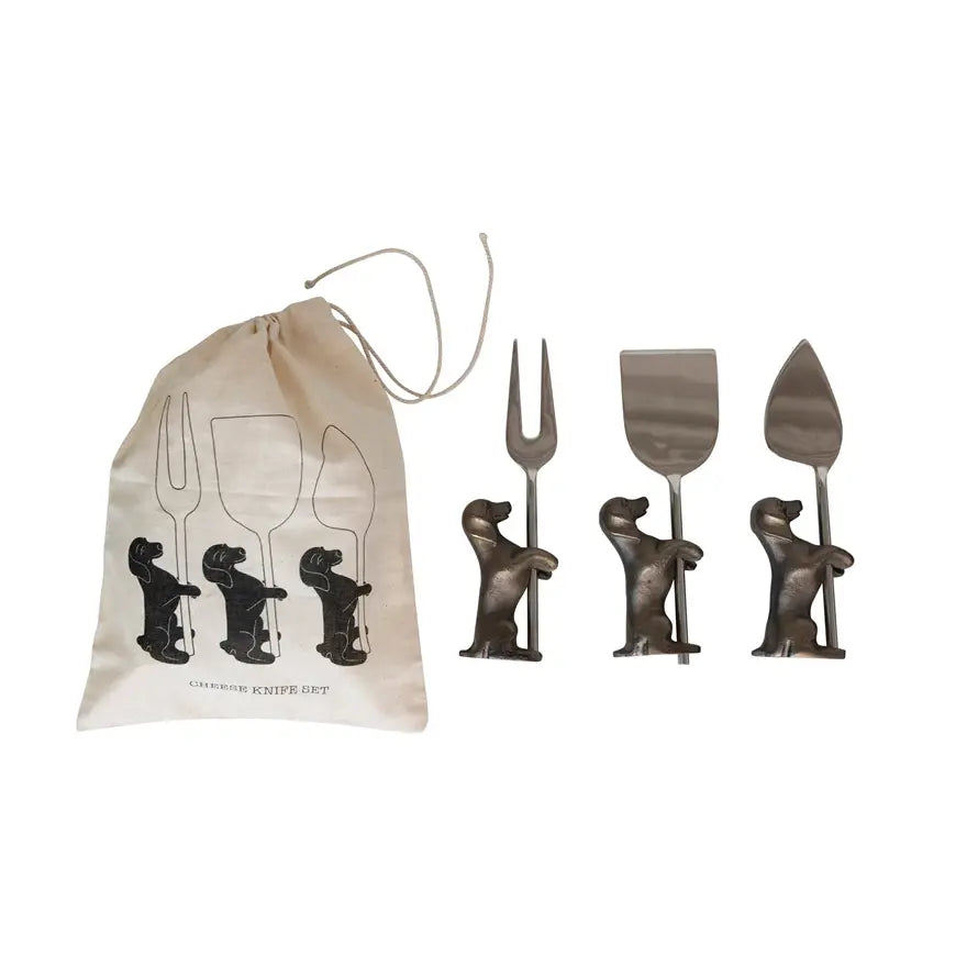 Dog Cheese Knife Stand Set | S3
