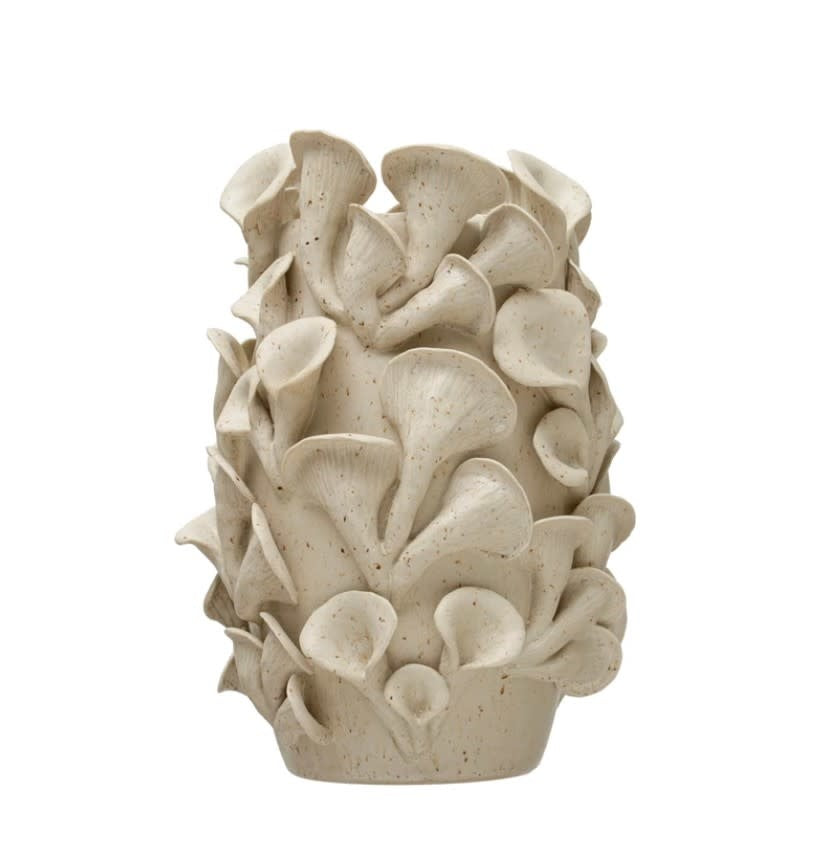 Stoneware Handmade Organic Sculpted Vase | White 10.75in