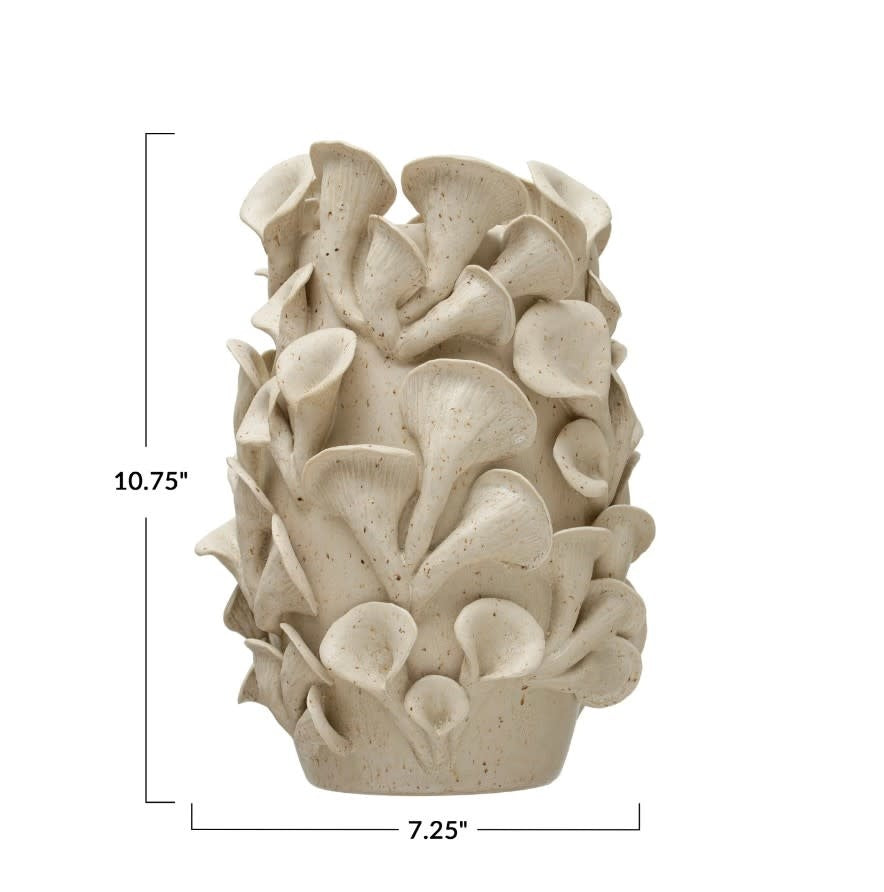 Stoneware Handmade Organic Sculpted Vase | White 10.75in