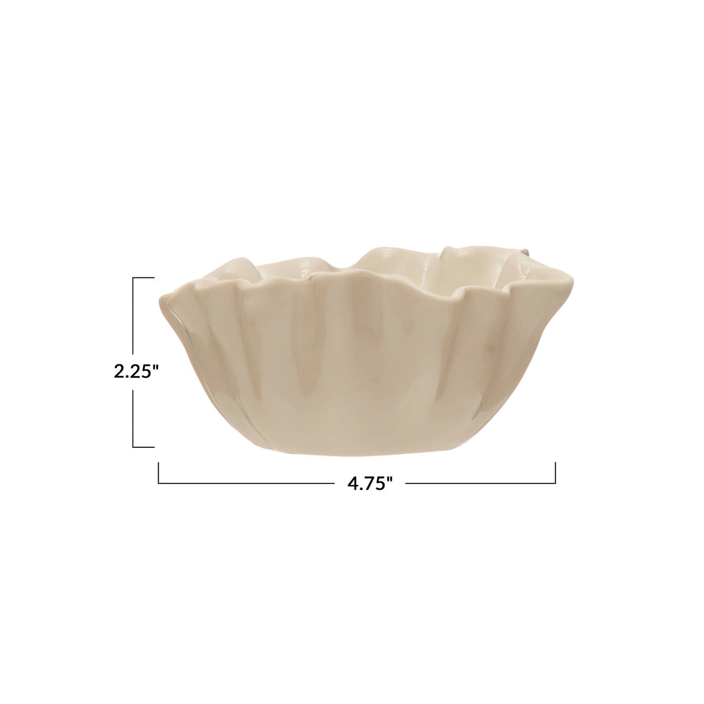 Stoneware Fluted Serving Bowl | 6.5in