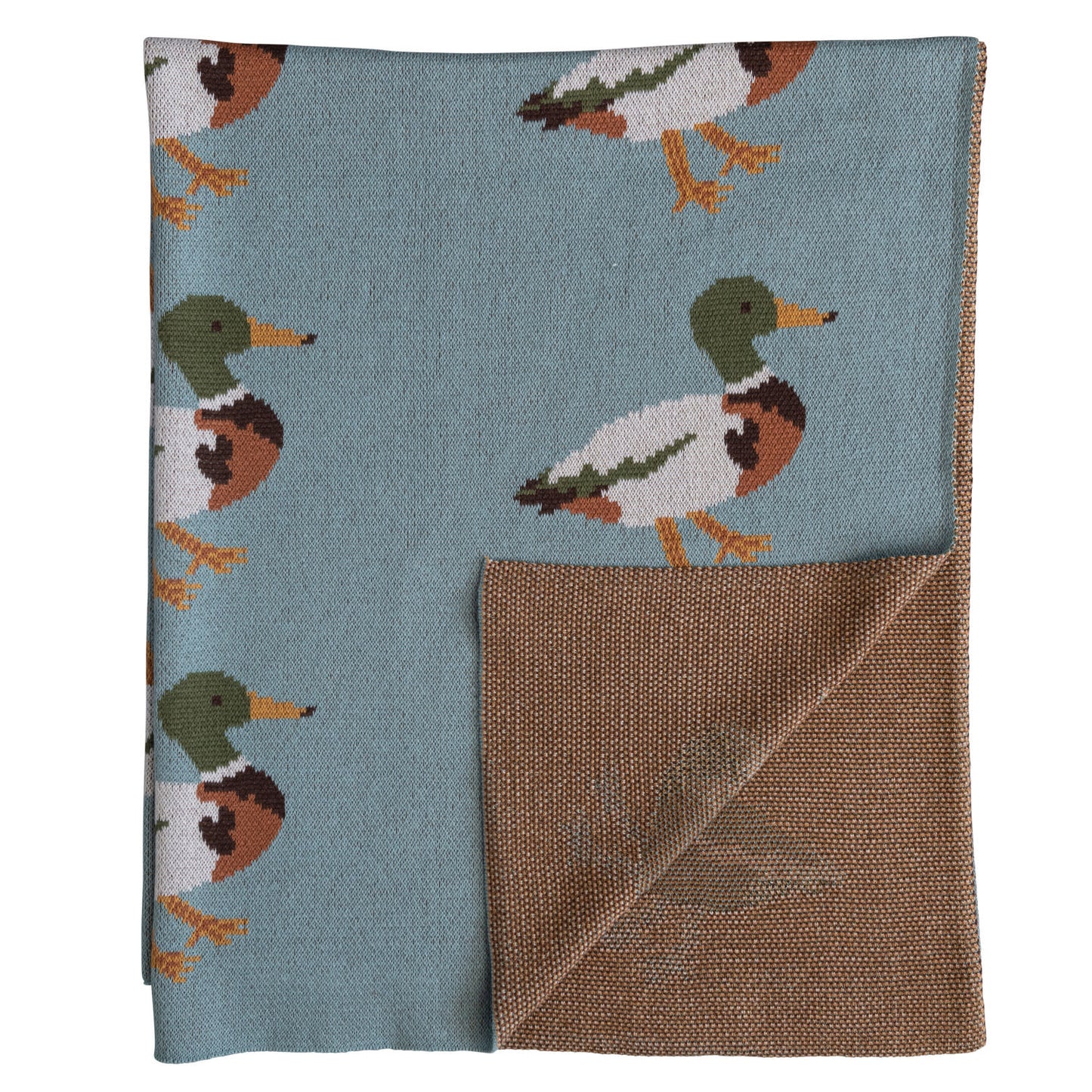 Cotton Knit Baby Blanket | Mallard 40x32in