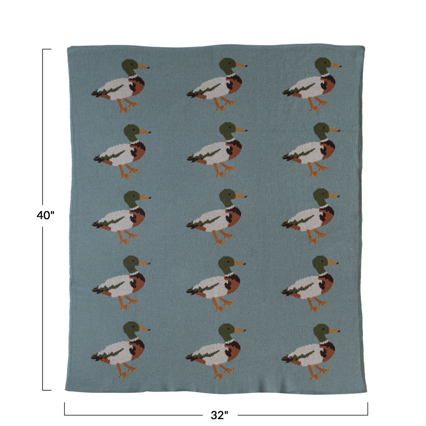 Cotton Knit Baby Blanket | Mallard 40x32in