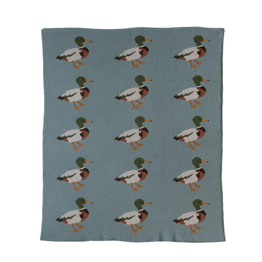 Cotton Knit Baby Blanket | Mallard 40x32in