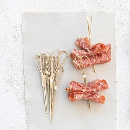 Bamboo Heart Handle Skewer Set of 50 | 4.75in