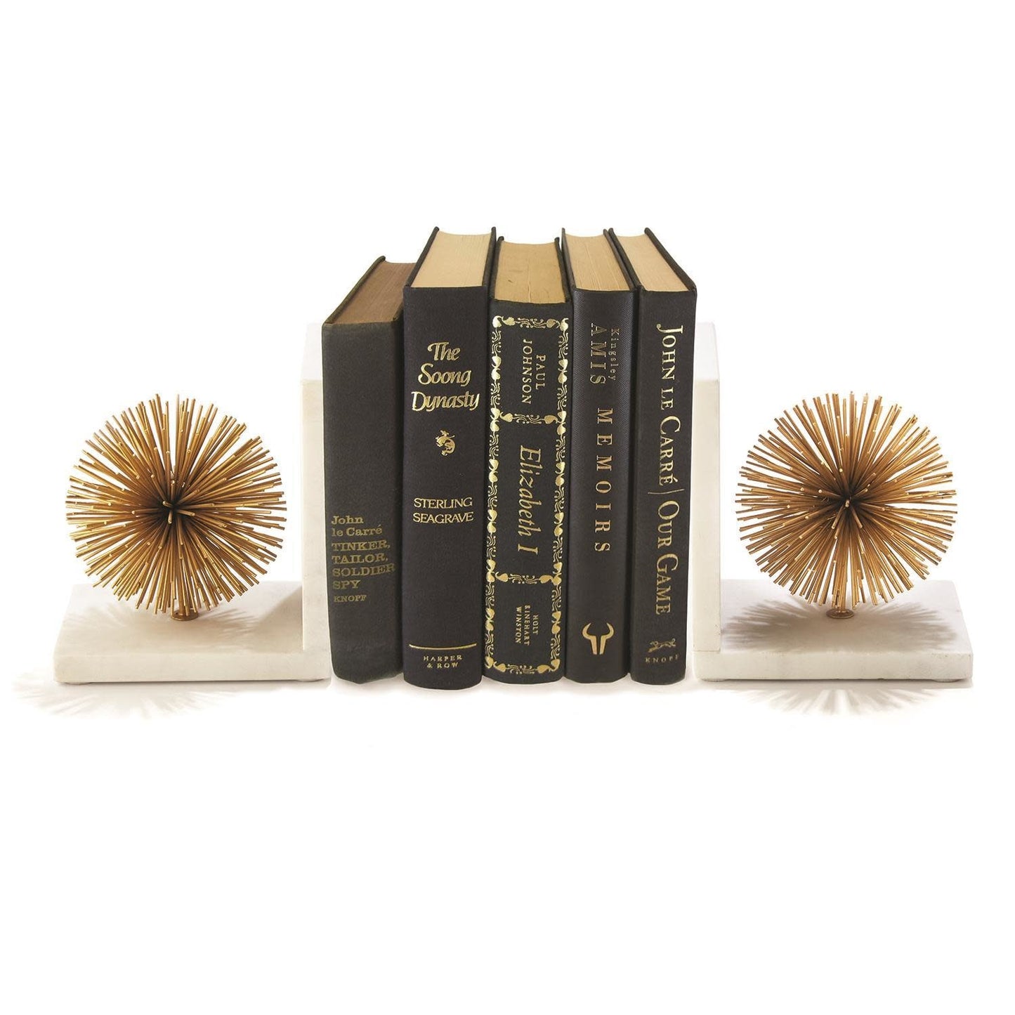Gold Starburst Bookends S/2