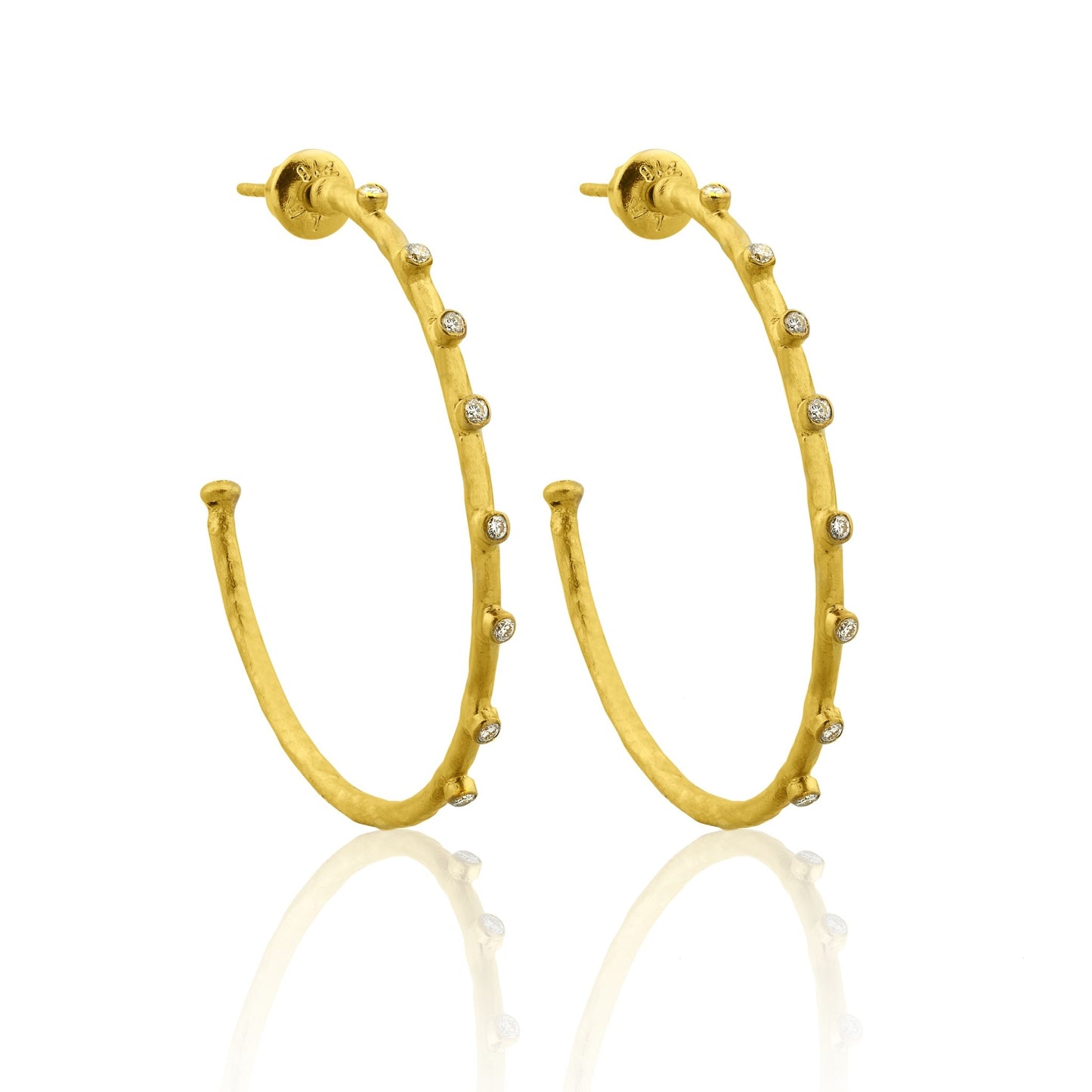 Gold Diamond Hoop Earrings