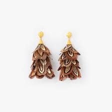 Brackish Marjan Feather Statement Earrings