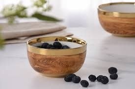 Porcelain + Wood Snack Bowl | 4.25in