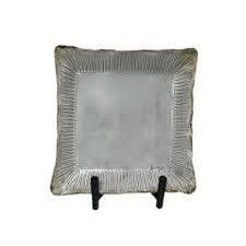 Handmade Pottery Antique White Square Server | 13in