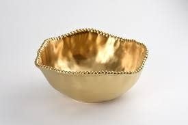 Porcelain  Matte Gold Titanium Medium Deep Bowl | 8.5x4in